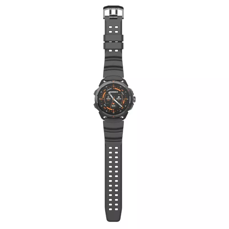 Smartwatch Hammer Hammer Watch 2 preto — 1,5 inch AMOLED, GPS, à prova de água, frequência cardíaca, monitorização de fitness