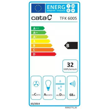 Exaustor telescópico CATA TFK 6005 X, aço inoxidável, 60 cm, 390 m³/h, mecânico, classe energética B, CSLED