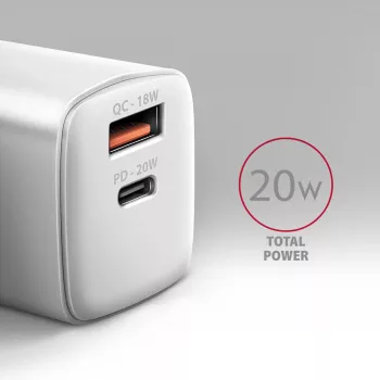 Carregador para dispositivos móveis Axagon ACU-PQ20W universal branco