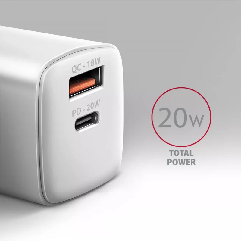 Carregador para dispositivos móveis Axagon ACU-PQ20W universal branco