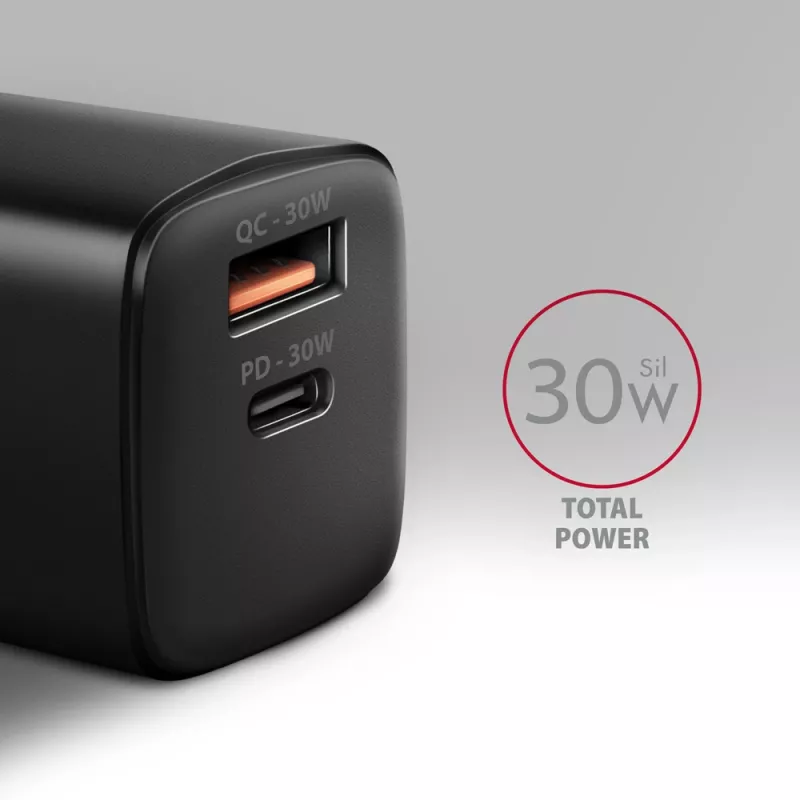 Carregador de parede Axagon ACU-PQ30 PD3.0 & QC4+ 2 saídas 30W