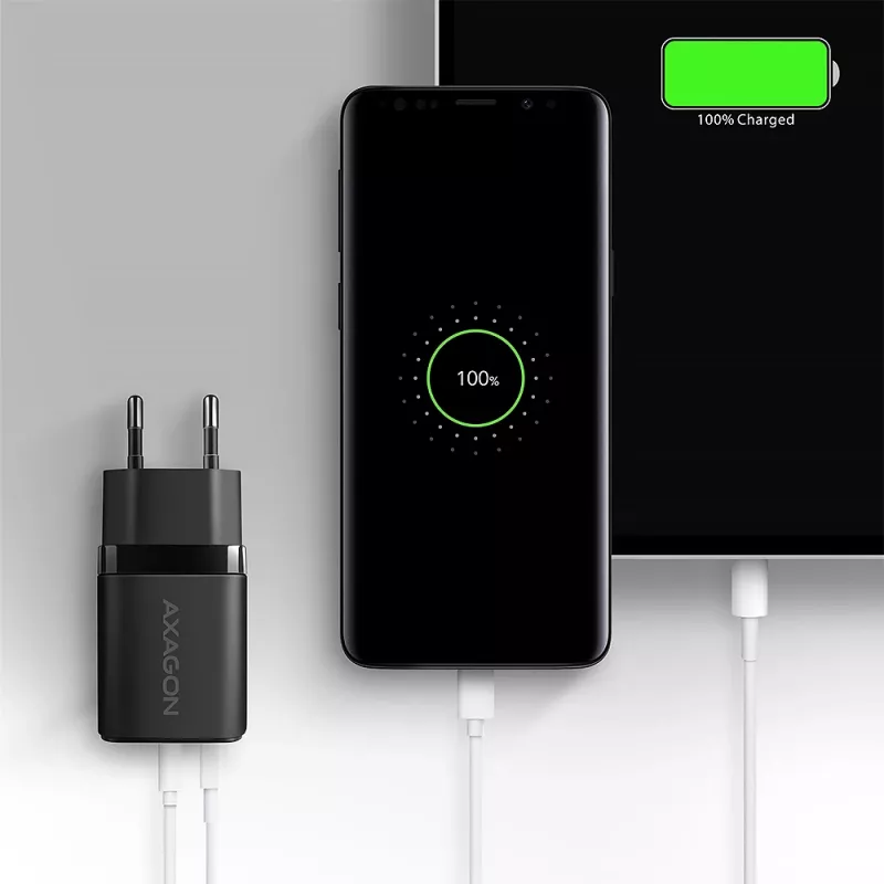 Carregador de parede Axagon ACU-PQ30 PD3.0 & QC4+ 2 saídas 30W