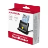 Leitor de cartões smart/ID de contacto universal de secretária Axagon com cabo USB-A longo. Adequado para a aplicação eObanka. Leitor de cartões smartcard interior USB 2.0 preto