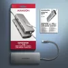 Axagon HMC-8HLSA, hub USB 5Gbps, 3x USB-A, HDMI 4K/60Hz, RJ-45, SD/microSD, áudio, PD 100W