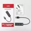 Axagon HUE-M1A hub USB 3.2 Gen 1 MINI 4x, metal, cabo USB-A de 20 cm