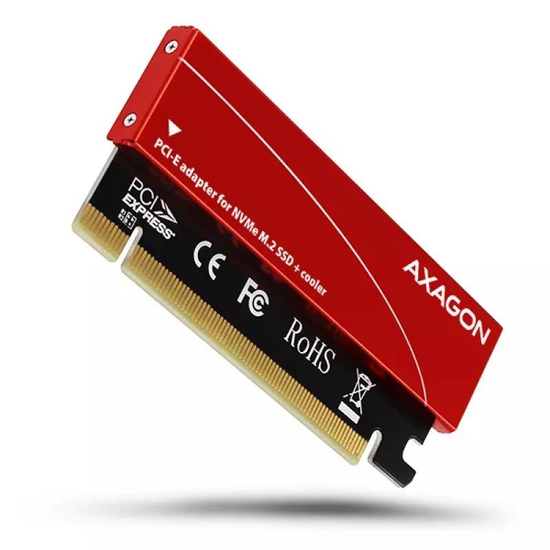 Adaptador Axagon PCEM2-S PCIe x16 - M.2 NVMe M-Key, com dissipador de alumínio passivo