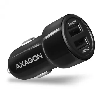 Carregador automático Axagon PWC-5V5 SMART 24W, 2 portas USB-A, 5V/2,4A + 5V/2,4A