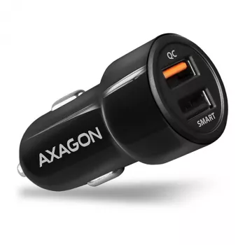 Carregador para dispositivos móveis telemóvel, smartphone, tablet, universal Axagon PWC-QC5 preto isqueiro carregamento rápido automóvel