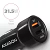 Carregador para dispositivos móveis telemóvel, smartphone, tablet, universal Axagon PWC-QC5 preto isqueiro carregamento rápido automóvel