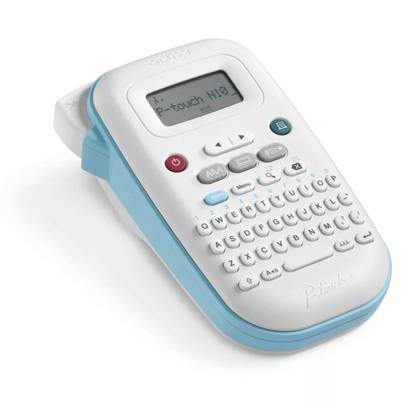 Impressora de etiquetas Brother PT-N10 transferência térmica — largura máx. 12 mm, velocidade de impressão 9 mm/s, LCD, alimentada por pilhas