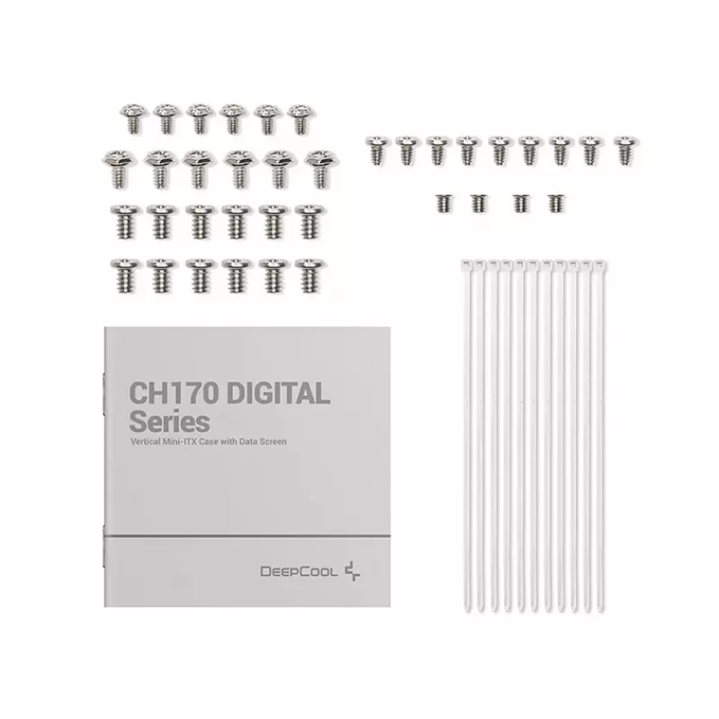 DeepCool CH170 Digital R-CH170-WHNPI0D-G-1 caixa de PC Mini-ITX Mini Tower sem fonte de alimentação, 2x USB 3.0, USB-C, branca