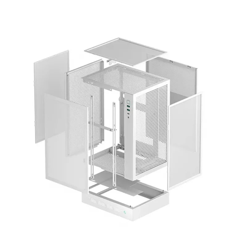 DeepCool CH170 Digital R-CH170-WHNPI0D-G-1 caixa de PC Mini-ITX Mini Tower sem fonte de alimentação, 2x USB 3.0, USB-C, branca