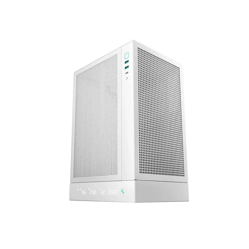 DeepCool CH170 Digital R-CH170-WHNPI0D-G-1 caixa de PC Mini-ITX Mini Tower sem fonte de alimentação, 2x USB 3.0, USB-C, branca