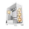 Caixa de PC DeepCool CG580 4F WH Midi Tower ATX/Micro ATX/ITX, vidro temperado, 3×120 mm + 120 mm traseira, branco