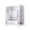 Caixa de PC DeepCool CG580 4F WH Midi Tower ATX/Micro ATX/ITX, vidro temperado, 3×120 mm + 120 mm traseira, branco