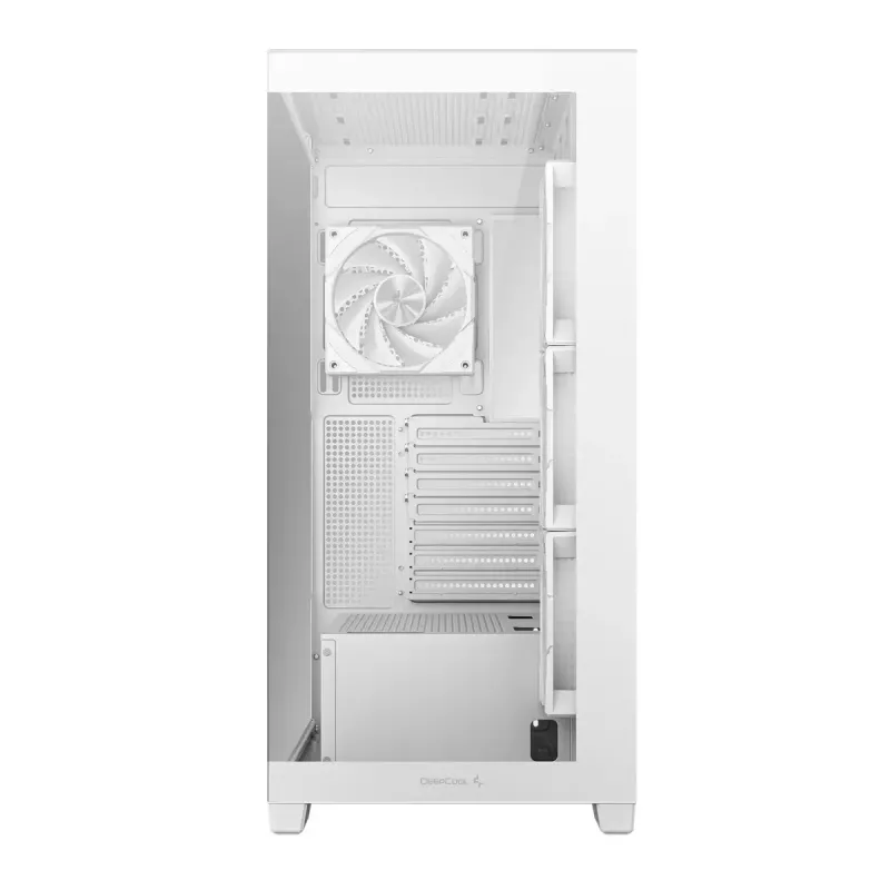 Caixa de PC DeepCool CG580 4F WH Midi Tower ATX/Micro ATX/ITX, vidro temperado, 3×120 mm + 120 mm traseira, branco