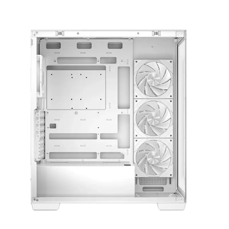 Caixa de PC DeepCool CG580 4F WH Midi Tower ATX/Micro ATX/ITX, vidro temperado, 3×120 mm + 120 mm traseira, branco