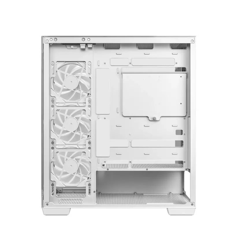 Caixa de PC DeepCool CG580 4F WH Midi Tower ATX/Micro ATX/ITX, vidro temperado, 3×120 mm + 120 mm traseira, branco