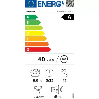 Máquina de lavar roupa Gorenje WPNEI82A1SWIFI de carregamento frontal 8 kg 1200 rpm branca
