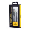 Cabo de carregamento e dados USB Type-C em silicone premium GEMBIRD, 1,5 m – preto