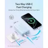Powerbank Anker Zolo 10000mAh, 30W Super Fast Charging, cabo USB-C integrado, branco