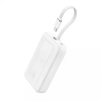 Powerbank Anker Zolo 10000mAh, 30W Super Fast Charging, cabo USB-C integrado, branco