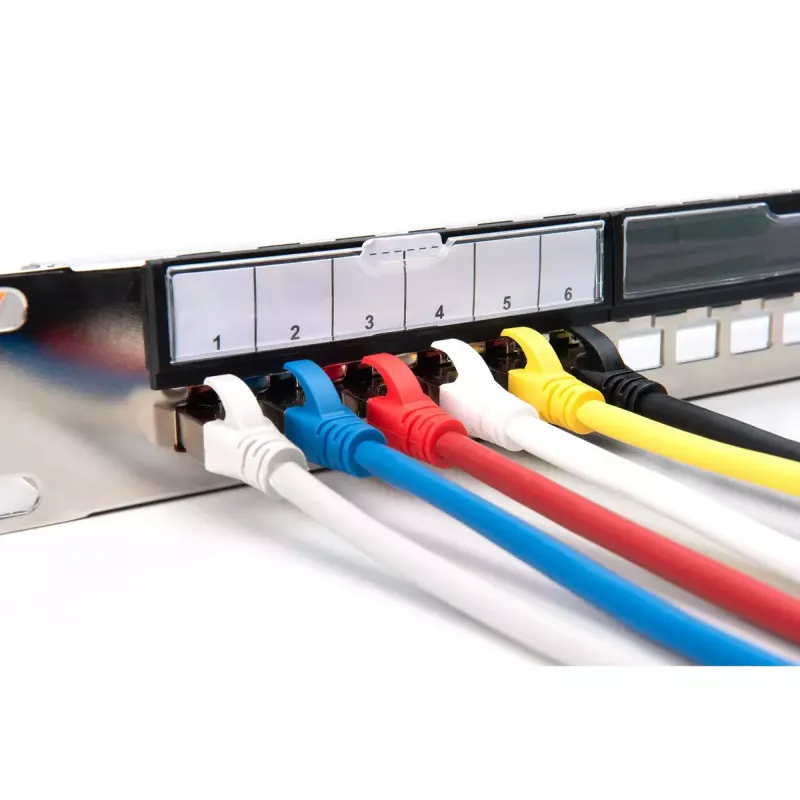 DIGITUS DN-91411-G patch panel modular, 24 portas, blindado, galvanizado, montagem em rack de 19 polegadas 1U, vazio, preto