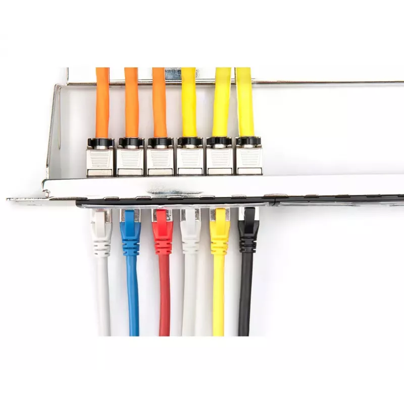 DIGITUS DN-91411-G patch panel modular, 24 portas, blindado, galvanizado, montagem em rack de 19 polegadas 1U, vazio, preto