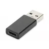Adaptador DIGITUS USB Type-C, Type-A para C macho/fêmea, 3A, 5GB, versão 3.0, preto