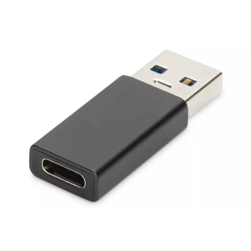Adaptador DIGITUS USB Type-C, Type-A para C macho/fêmea, 3A, 5GB, versão 3.0, preto