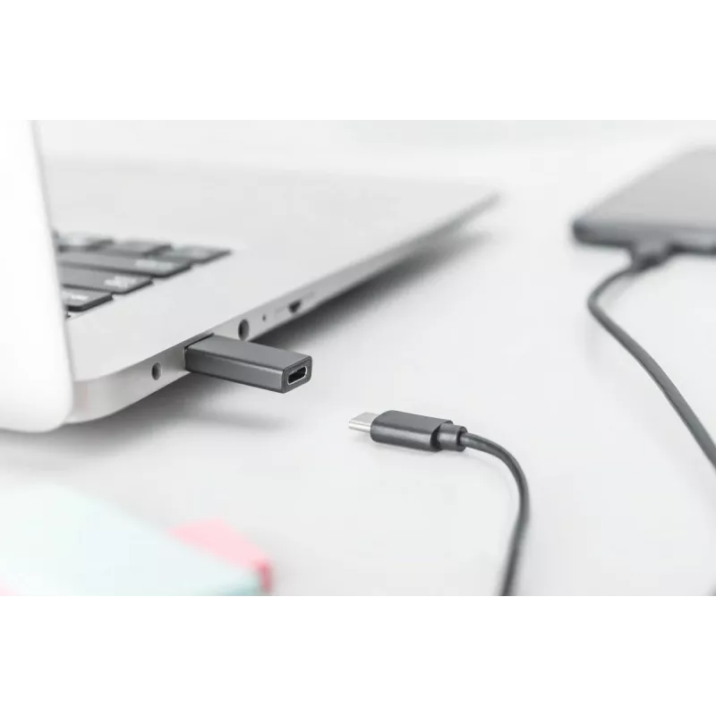 Adaptador DIGITUS USB Type-C, Type-A para C macho/fêmea, 3A, 5GB, versão 3.0, preto