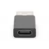 Adaptador DIGITUS USB Type-C, Type-A para C macho/fêmea, 3A, 5GB, versão 3.0, preto