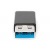 Adaptador DIGITUS USB Type-C, Type-A para C macho/fêmea, 3A, 5GB, versão 3.0, preto