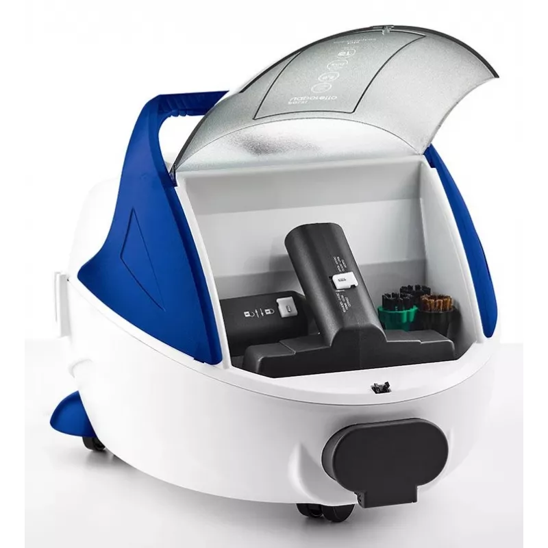 Limpa a vapor cilíndrico Polti Pro 100 Eco Power 1900 W preto, azul, branco