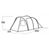 Tenda para cinco pessoas easy camp Hidra 5, verde — campismo familiar, espaço interior comum, resistente às intempéries