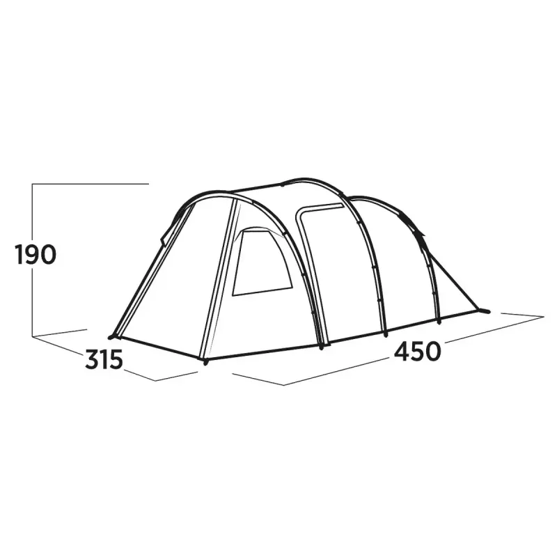 Tenda para cinco pessoas easy camp Hidra 5, verde — campismo familiar, espaço interior comum, resistente às intempéries