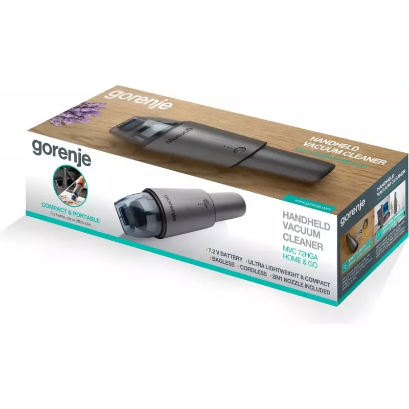 Aspirador de mão Gorenje MVC72HGA cinzento sem saco