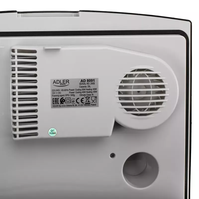 Arrefecedor portátil Adler AD 8091 25 L 230 V — capacidade de 25 L, alimentação 230 V