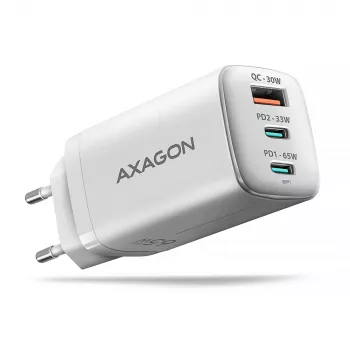 Axagon ACU-DPQ65W PD3.0 & QC4+ Carregador de parede 3 SAÍDAS 65W