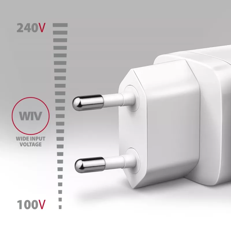Axagon ACU-DPQ65W PD3.0 & QC4+ Carregador de parede 3 SAÍDAS 65W