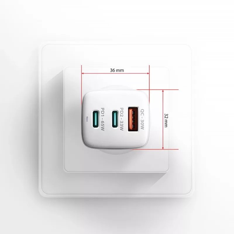 Axagon ACU-DPQ65W PD3.0 & QC4+ Carregador de parede 3 SAÍDAS 65W