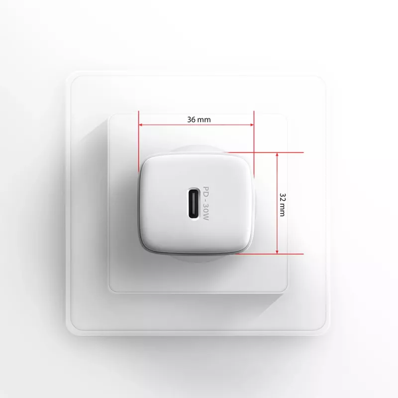 Carregador de parede Axagon ACU-PD30W 1x QC3.0/AFC/FCP/PD Type-C 30W branco