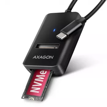 Axagon ADM2-CM Adaptador USB-C M.2 NVMe SATA 10Gbps preto