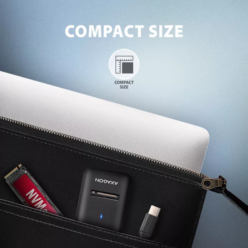 Axagon ADM2-CM Adaptador USB-C M.2 NVMe SATA 10Gbps preto