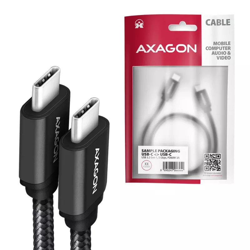 Axagon BUCM3-CM30AB SPEED Cabo USB-C <> USB-C 3.2 Gen 1 3 m
