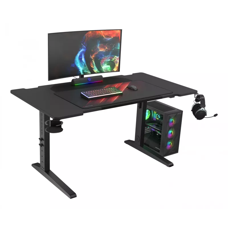 Secretária de computador reta GENESIS NDS-2249 preto MDF 140x75cm