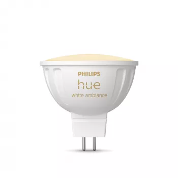 Philips Hue White Ambiance MR16 – lâmpada inteligente, lâmpada smart, Bluetooth/Zigbee, branco, LED, GU5.3, MR16