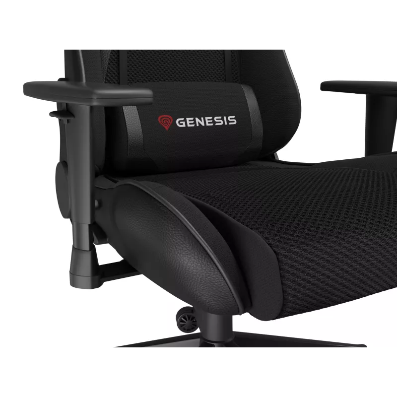 Cadeira gaming GENESIS Nitro 440 G2, assento acolchoado, tecido/couro sintético, cinzento/preto, máx. 120 kg, encosto e apoios de braços 1D ajustáveis