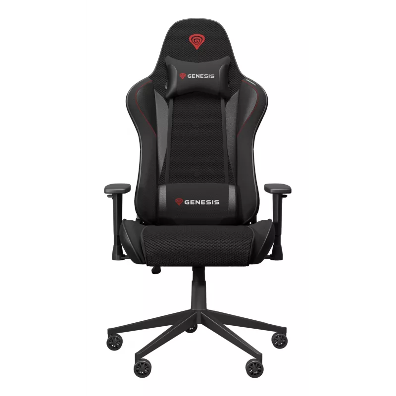 Cadeira gaming GENESIS Nitro 440 G2, assento acolchoado, tecido/couro sintético, cinzento/preto, máx. 120 kg, encosto e apoios de braços 1D ajustáveis