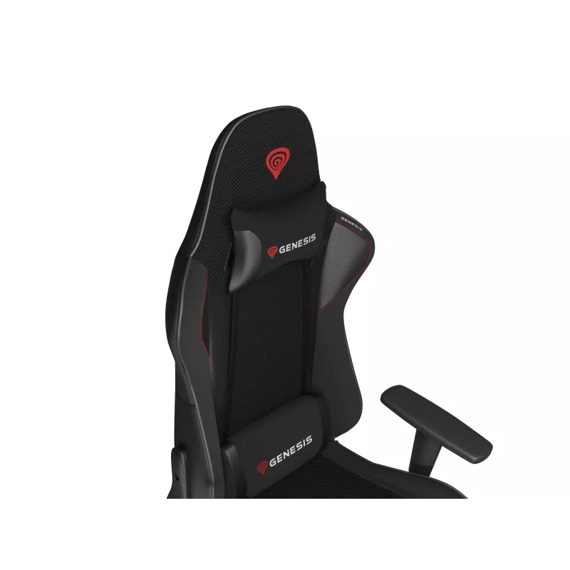 Cadeira gaming GENESIS Nitro 440 G2, assento acolchoado, tecido/couro sintético, cinzento/preto, máx. 120 kg, encosto e apoios de braços 1D ajustáveis